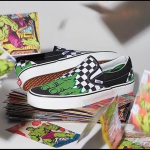 MARVEL Incredible Hulk edition slip on vans